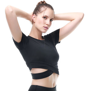 Crop Top Solid  Running Shirt - ActiveFitWear