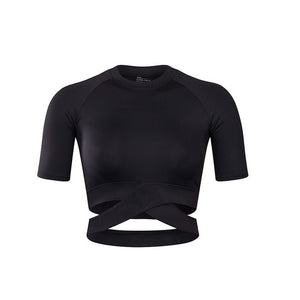 Crop Top Solid  Running Shirt - ActiveFitWear